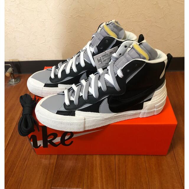 sacai×NIKE BLAZERMIDBLACK/WOLFGREY/WHITE