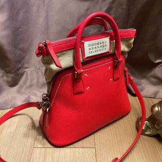 マルタンマルジェラ(Maison Martin Margiela)のマルジェラ 5AC ショルダー ミニ 赤 レッド シルバー(ショルダーバッグ)