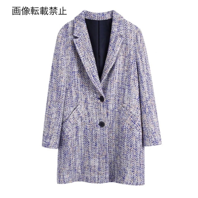 ZARA(ザラ)の🧥2月新作👠7583◆purple パープル ツイード ジャケット  レディースのジャケット/アウター(テーラードジャケット)の商品写真