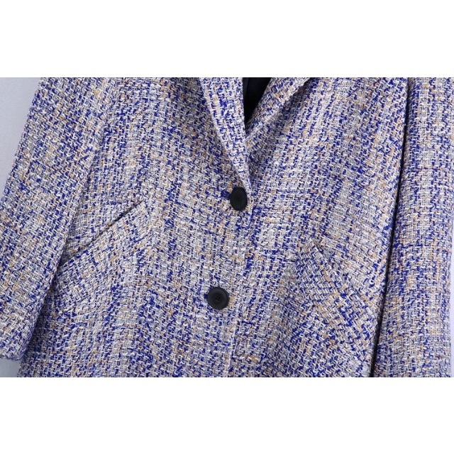 ZARA(ザラ)の🧥2月新作👠7583◆purple パープル ツイード ジャケット  レディースのジャケット/アウター(テーラードジャケット)の商品写真