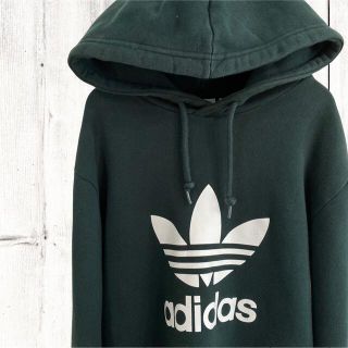 アディダス(adidas)のadidas アディダス パーカー グリーン　S デカロゴ　トレフォイル(パーカー)