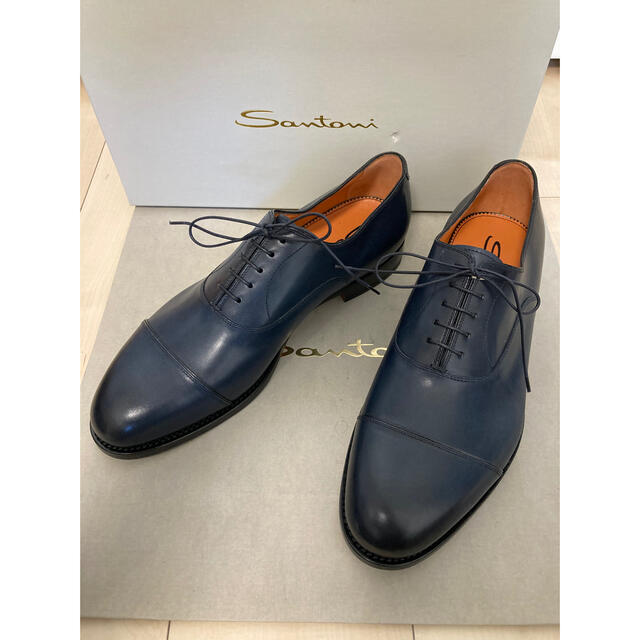 新品 Santoni サントーニ ドレスシューズ ダークブルー靴/シューズ