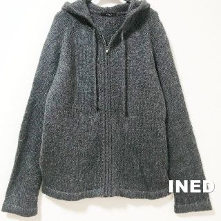 イネド(INED)の【INED】イネド モヘア混 ジップアップ ニット パーカー(カーディガン)