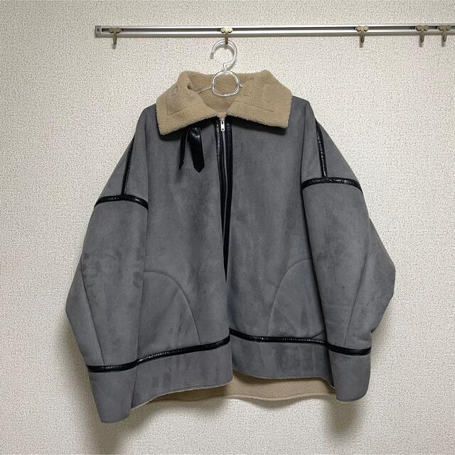 【値下げ中】フェイクムートンジャケット(グレー)(FreeSize)