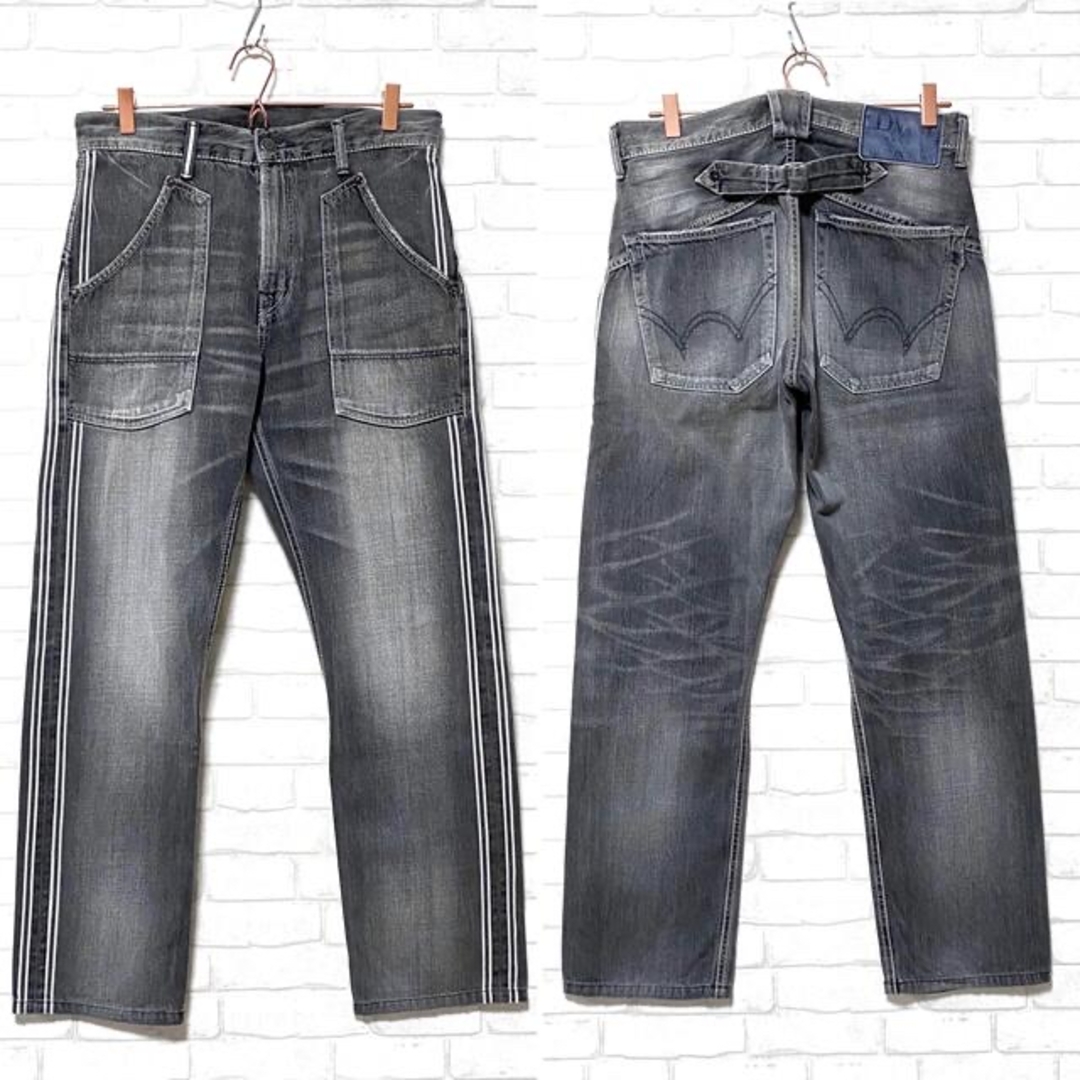 EDWIN - EDWIN エドウィン セルビッジデニム シンチバック 牛革 EDWIN - EDWIN エドウィン セルビッジデニム シンチバック 牛革