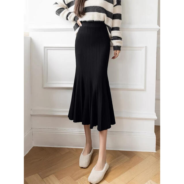 GRL(グレイル)の【GRL】グレイル　プリーツマーメイドスカート　ブラック レディースのスカート(ロングスカート)の商品写真