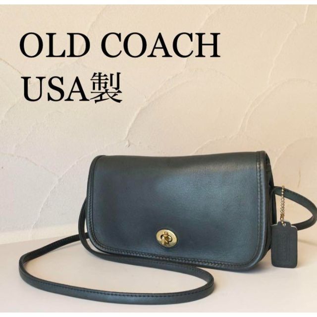 COACH オールドコーチ ターンロック ミニショルダー 深緑深緑ダークグリーン材質