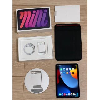 アイパッド(iPad)の中古 iPad mini 6 Wi-Fi 64GB パープル スタンド&ケース付(タブレット)