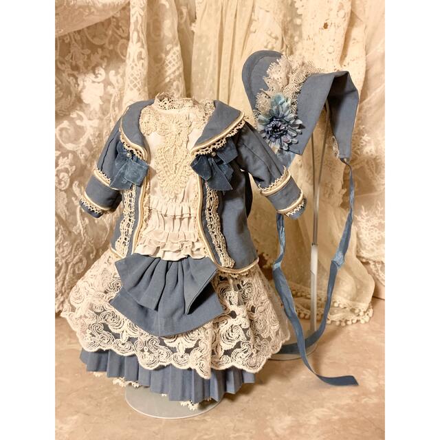 💙30〜32㎝サイズウエッジウッドブルーのビスクドール用ドレス 💙30〜32㎝サイズウエッジウッドブルーのビスクドール用ドレス