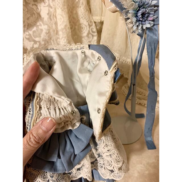 💙30〜32㎝サイズウエッジウッドブルーのビスクドール用ドレス 💙30〜32㎝サイズウエッジウッドブルーのビスクドール用ドレス
