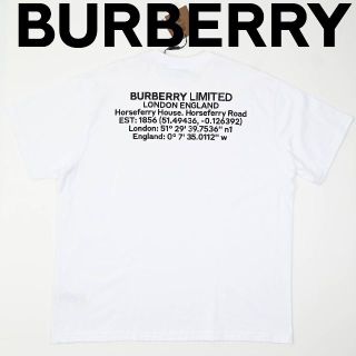 バーバリー(BURBERRY)の新品 BURBERRY ロケーションプリントオーバー Tシャツ 白(Tシャツ/カットソー(半袖/袖なし))