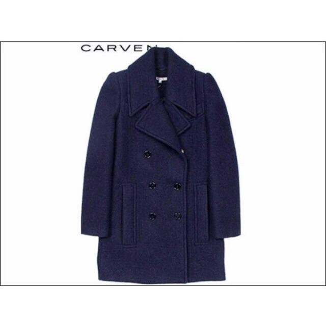 CARVEN(カルヴェン)の定価10万円以上 CARVEN ウールコート ネイビー レディースのジャケット/アウター(ピーコート)の商品写真