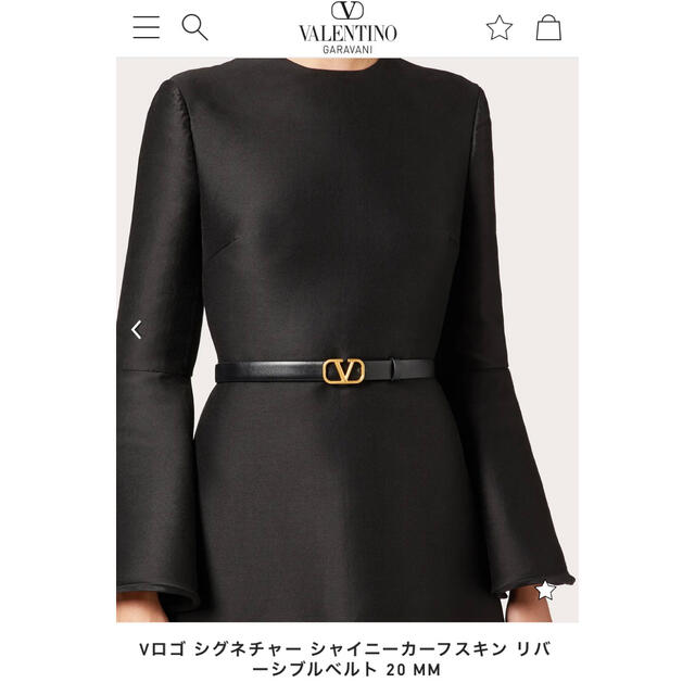 VALENTINO(ヴァレンティノ)の売り切3/8まで値下げ中Valentino Vロゴ　シグニチャーシャイニーベルト レディースのファッション小物(ベルト)の商品写真