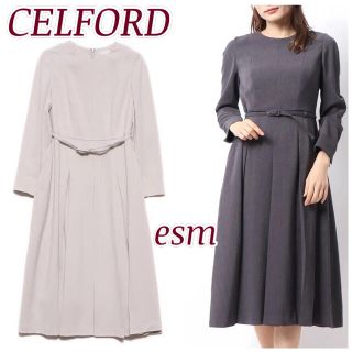 セルフォード(CELFORD)のCELFORD 細ベルト付き長袖ワンピース (ロングワンピース/マキシワンピース)