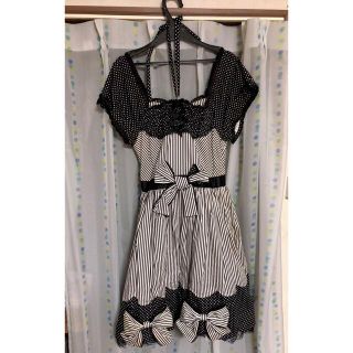 アンジェリックプリティー(Angelic Pretty)の3/3まで★AngelicPrettyストライプドットワンピース＆ヘッドドレス(ひざ丈ワンピース)