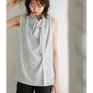Noble - ノーブル ドットギャザーボウタイブラウスの通販 by muushop