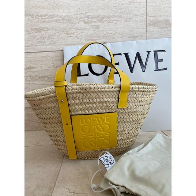 競売 LOEWE - 黄色 ロエベかごバッグ M かごバッグ/ストローバッグ