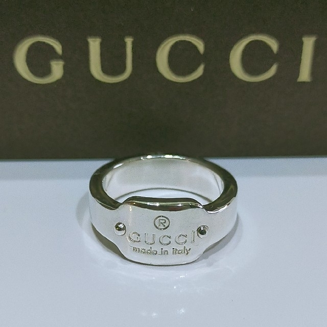 Gucci(グッチ)のグッチ　GUCCIロゴ スクエアタグリング 6.5〜7号 レディースのアクセサリー(リング(指輪))の商品写真