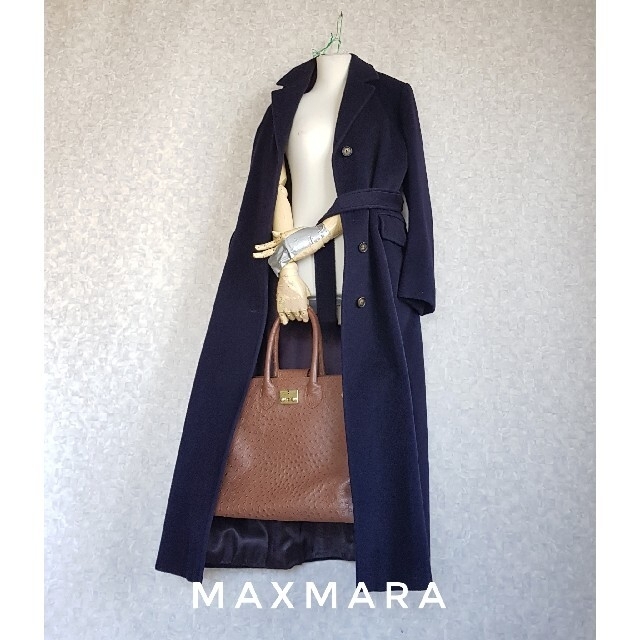 【美品】MaxMara 高級ベルテッドコート 28万 イタリア製