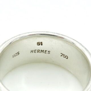 極希少 美品 エルメス H ロゴ ゴールド シルバー リング 指輪 HH49
