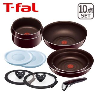 ティファール(T-fal)の【ティファール】 インジニオ・ネオ マホガニー・プレミア セット10(鍋/フライパン)