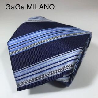 ガガミラノ(GaGa MILANO)のガガミラノ イタリア製 ネクタイ カスケードストライプ ネイビー(ネクタイ)