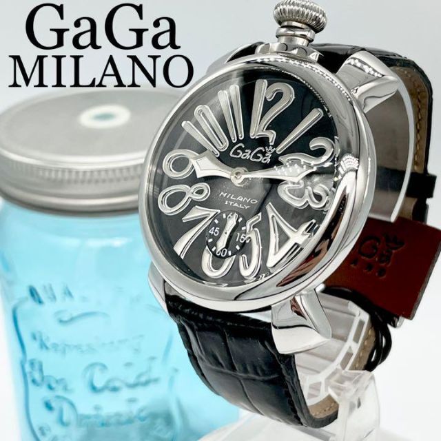 【国内正規品】 GaGa ガガミラノ時計　美品　メンズ腕時計　機械式　手巻き腕時計　マヌアーレ48 295 - MILANO 腕時計(アナログ)
