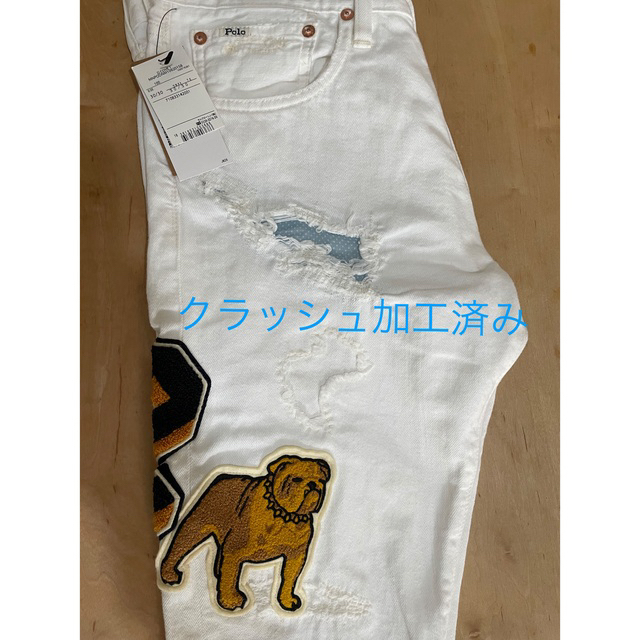 POLO RALPH LAUREN(ポロラルフローレン)の【レア 一点モノ】ポロラルフローレン ポロベア カスタム クラッシュデニム  メンズのパンツ(デニム/ジーンズ)の商品写真