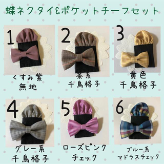 オーダー☆蝶ネクタイ&ポケットチーフセット(ファッション雑貨)