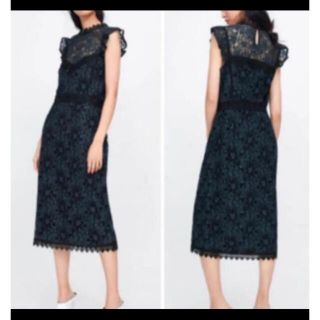 ザラ(ZARA)のzara お花レース　ワンピースドレス(ロングワンピース/マキシワンピース)