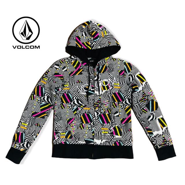 volcom(ボルコム)の【美品】ボルコム 総柄ジップアップパーカーVOLCOM レディース トップス レディースのトップス(パーカー)の商品写真