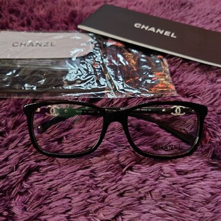 シャネル(CHANEL)のCHANEL　シャネル　メガネフレーム　ブラック　正規品(サングラス/メガネ)