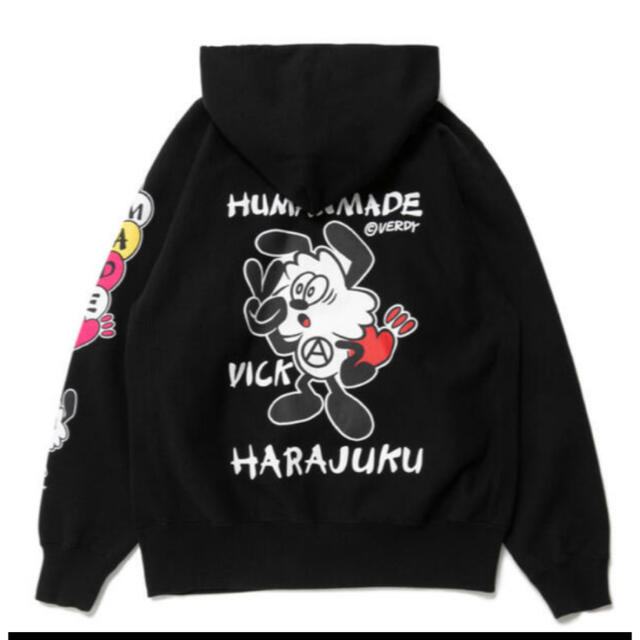 HUMAN MADE(ヒューマンメイド)のhuman made vick pizza hoodie 2xl verdy メンズのトップス(パーカー)の商品写真