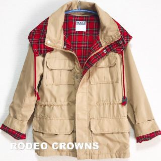 ロデオクラウンズ(RODEO CROWNS)の【RODEO CROWNS】タータンチェック裏地切替 フーディ コーチジャケット(ブルゾン)