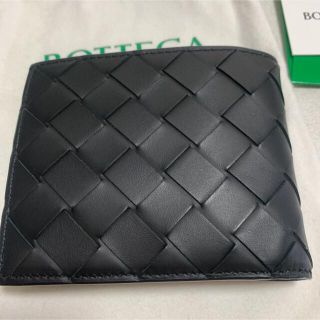 BOTTEGA VENETA ボッテガヴェネタ 二つ折り財布 黒緑