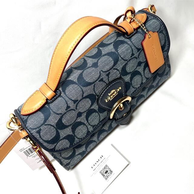 【新品】COACH コーチ クリオ トップ ハンドル シグネチャー デニム