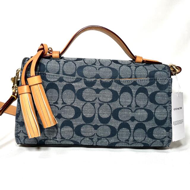 【新品】COACH コーチ クリオ トップ ハンドル シグネチャー デニム