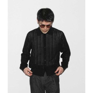 アレッジ(ALLEGE)のALLEGE Openwork Cardigan "BLACK"(ニット/セーター)