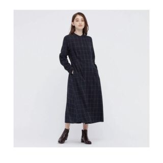 ユニクロ(UNIQLO)のYuyo様専用！UNIQLOソフトフランネルフレアワンピース(ロングワンピース/マキシワンピース)