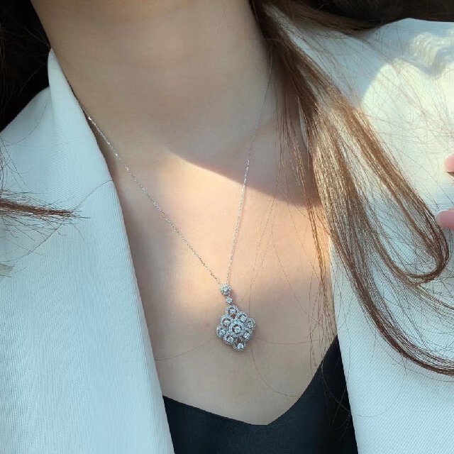 パール 天然ダイヤモンドネックレス0.85ct by 天然ダイヤモンド&パール