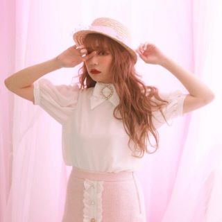 スワンキス(Swankiss)のswankiss shiny B/L♡ホワイト(シャツ/ブラウス(半袖/袖なし))