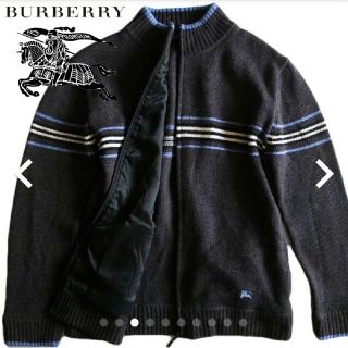 バーバリーブラックレーベル(BURBERRY BLACK LABEL)の【BURBERRY BLACK LABEL】美品 ニットジャケット ウール☆(ニット/セーター)