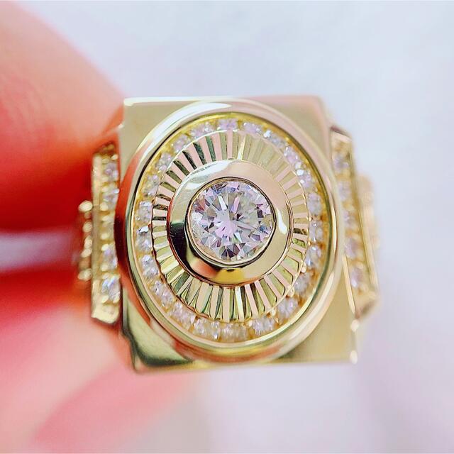 ★0.537ct★✨ダイヤ0.50ctダイヤK10印台ナットパヴェリング指輪