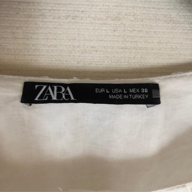 ZARA(ザラ)のZARAザラ　ノースリーブスカラップブラウス　ポプリンブラウス レディースのトップス(シャツ/ブラウス(半袖/袖なし))の商品写真