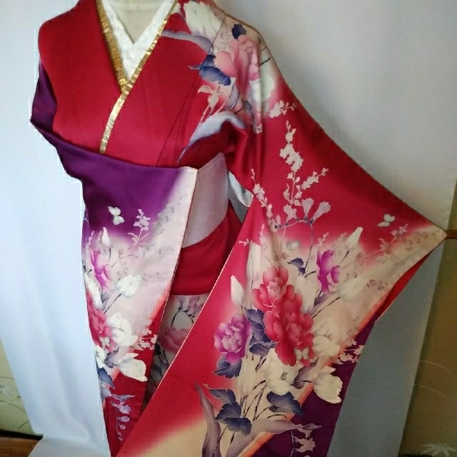 赤♥紫/洋華♡華やか☆正絹＊大振袖 レディースの水着/浴衣(着物)の商品写真
