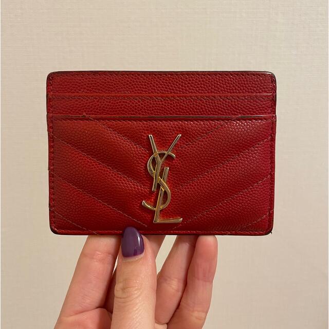 SAINT　LAURENT　カードケース　RED