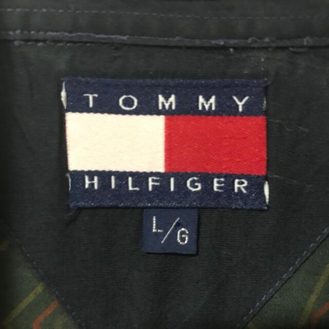 H290 TOMMY HILFIGER トミーヒルフィガー 柄シャツ ロゴ シャツ 