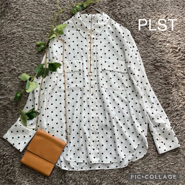 PLST(プラステ)の★専用★  PLST 水玉ドット　とろみシャツ　ゆったりシルエット レディースのトップス(シャツ/ブラウス(長袖/七分))の商品写真