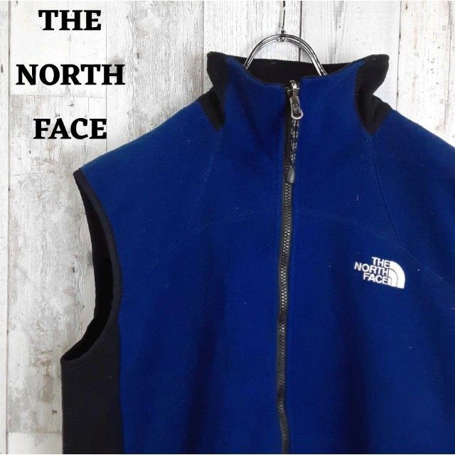 THE NORTH FACE - 美品US規格ノースフェイス刺繍ロゴフリースベスト青 ...