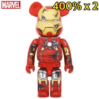 メディコムトイ(MEDICOM TOY)の2体BE@RBRICK IRON MAN MARKVII DAMAGE 400％(その他)